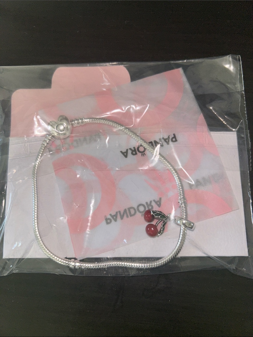 Pandora Silver Kids Bracelet with Red Cherry Charm